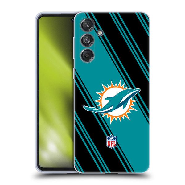 NFL Miami Dolphins Artwork Stripes Soft Gel Case for Samsung Galaxy M55 5G