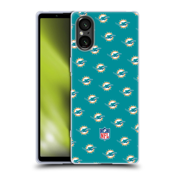 NFL Miami Dolphins Artwork Patterns Soft Gel Case for Sony Xperia 5 V 5G