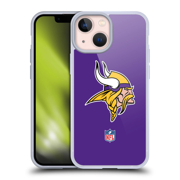 NFL Minnesota Vikings Logo Plain Soft Gel Case for Apple iPhone 13 Mini NFL Minnesota Vikings Logo Plain Soft Gel Case for Apple iPhone 13 Mini