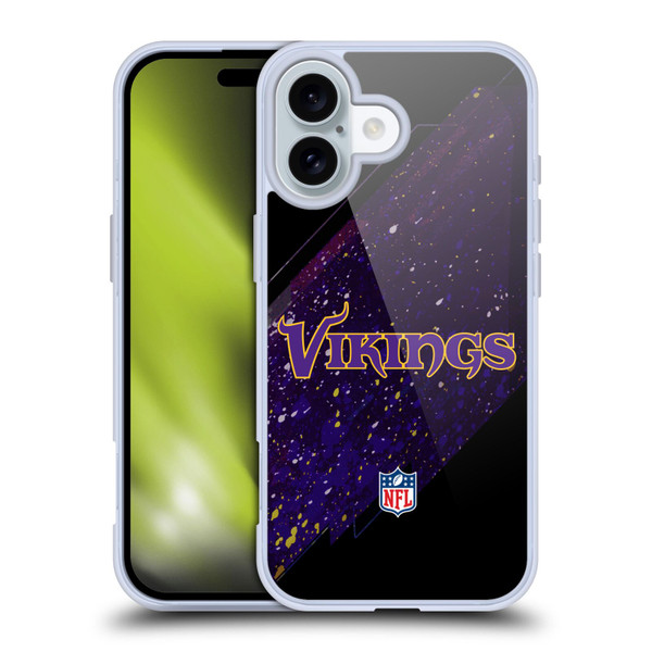NFL Minnesota Vikings Logo Blur Soft Gel Case for Apple iPhone 16