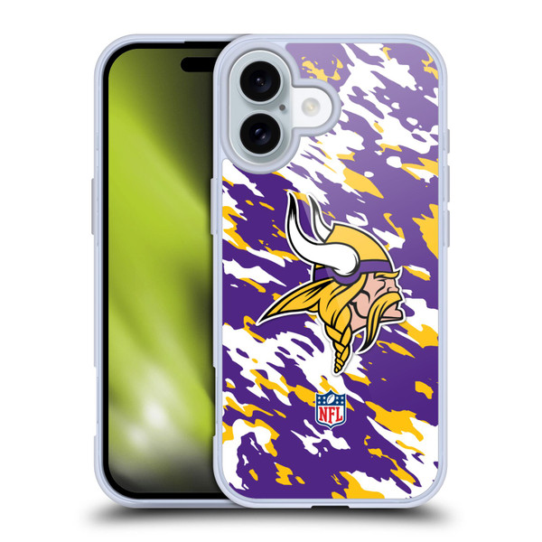 NFL Minnesota Vikings Logo Camou Soft Gel Case for Apple iPhone 16