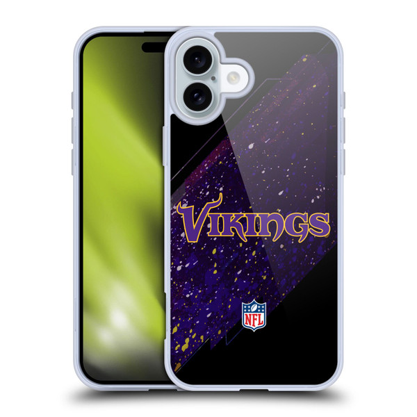 NFL Minnesota Vikings Logo Blur Soft Gel Case for Apple iPhone 16 Plus
