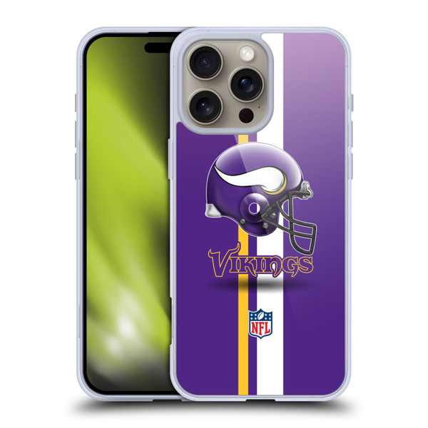NFL Minnesota Vikings Logo Helmet Soft Gel Case for Apple iPhone 16 Pro Max