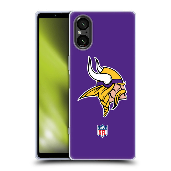 NFL Minnesota Vikings Logo Plain Soft Gel Case for Sony Xperia 5 V 5G
