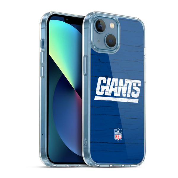 NFL New York Giants Logo Distressed Look Soft Gel Case for Apple iPhone 13 Mini & MagSafe