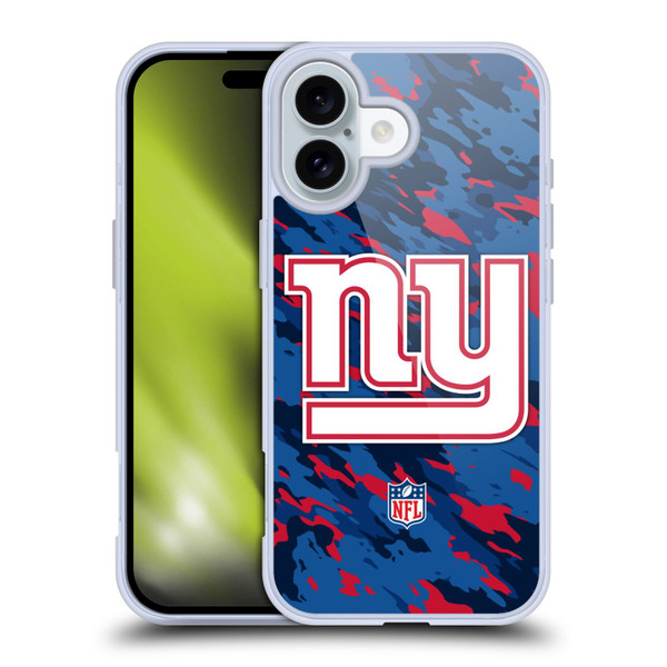NFL New York Giants Logo Camou Soft Gel Case for Apple iPhone 16