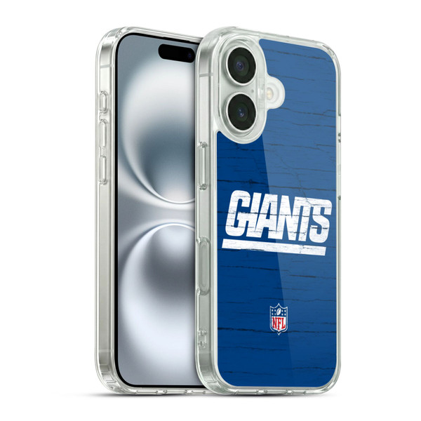 NFL New York Giants Logo Distressed Look Soft Gel Case for Apple iPhone 16 & MagSafe