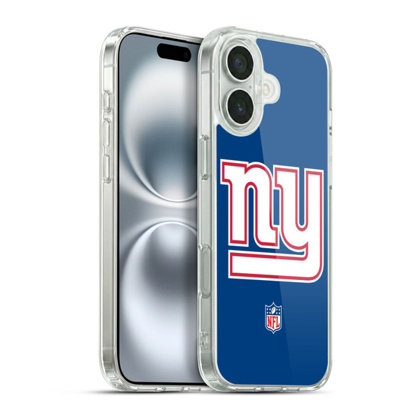 NFL New York Giants Logo Plain Soft Gel Case for Apple iPhone 16 Plus & MagSafe