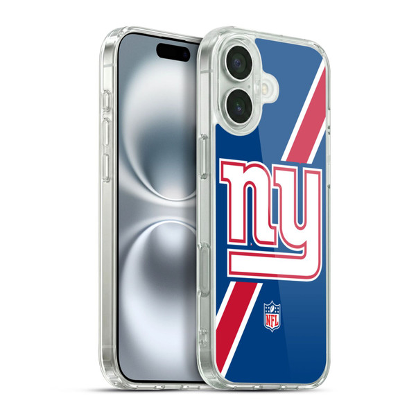 NFL New York Giants Logo Stripes Soft Gel Case for Apple iPhone 16 Plus & MagSafe