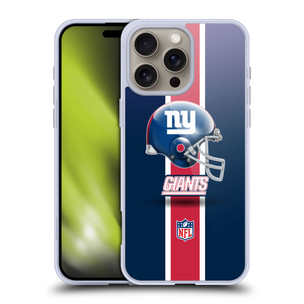 NFL New York Giants Logo Helmet Soft Gel Case for Apple iPhone 16 Pro Max