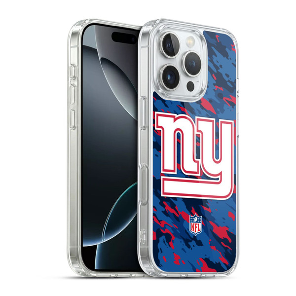 NFL New York Giants Logo Camou Soft Gel Case for Apple iPhone 16 Pro & MagSafe