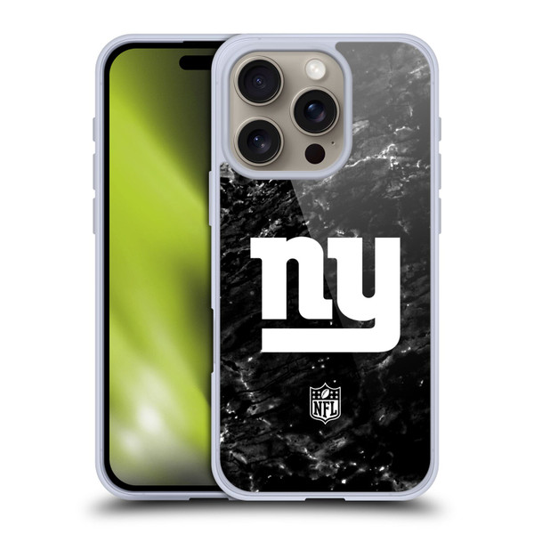 NFL New York Giants Artwork Marble Soft Gel Case for Apple iPhone 16 Pro