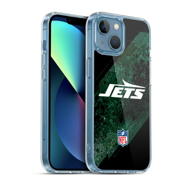 NFL New York Jets Logo Blur Soft Gel Case for Apple iPhone 13 Mini & MagSafe