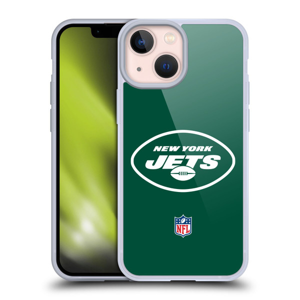NFL New York Jets Logo Plain Soft Gel Case for Apple iPhone 13 Mini