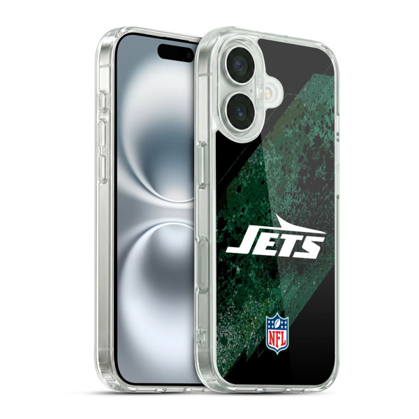 NFL New York Jets Logo Blur Soft Gel Case for Apple iPhone 16 & MagSafe