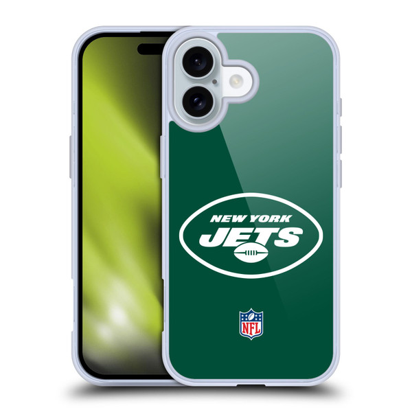 NFL New York Jets Logo Plain Soft Gel Case for Apple iPhone 16