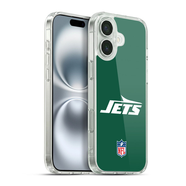 NFL New York Jets Logo Plain Soft Gel Case for Apple iPhone 16 Plus & MagSafe
