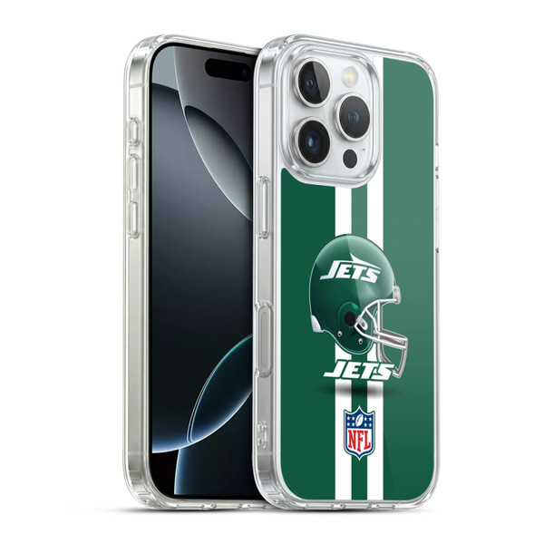 NFL New York Jets Logo Helmet Soft Gel Case for Apple iPhone 16 Pro & MagSafe
