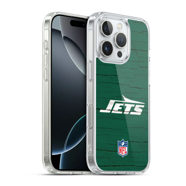 NFL New York Jets Logo Distressed Look Soft Gel Case for Apple iPhone 16 Pro & MagSafe