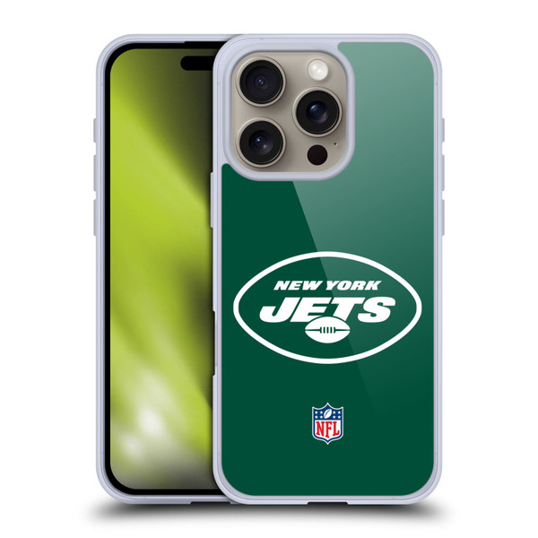 NFL New York Jets Logo Plain Soft Gel Case for Apple iPhone 16 Pro