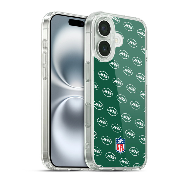 NFL New York Jets Artwork Patterns Soft Gel Case for Apple iPhone 16 & MagSafe