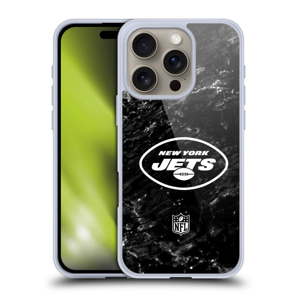 NFL New York Jets Artwork Marble Soft Gel Case for Apple iPhone 16 Pro