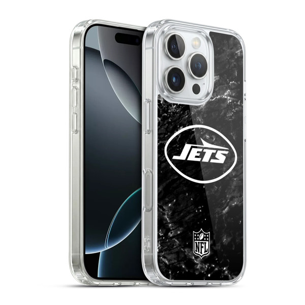 NFL New York Jets Artwork Marble Soft Gel Case for Apple iPhone 16 Pro & MagSafe