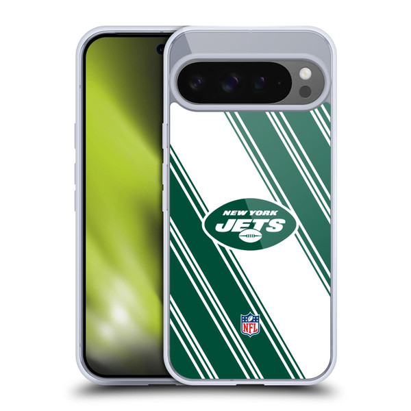 NFL New York Jets Artwork Stripes Soft Gel Case for Google Pixel 9 Pro XL