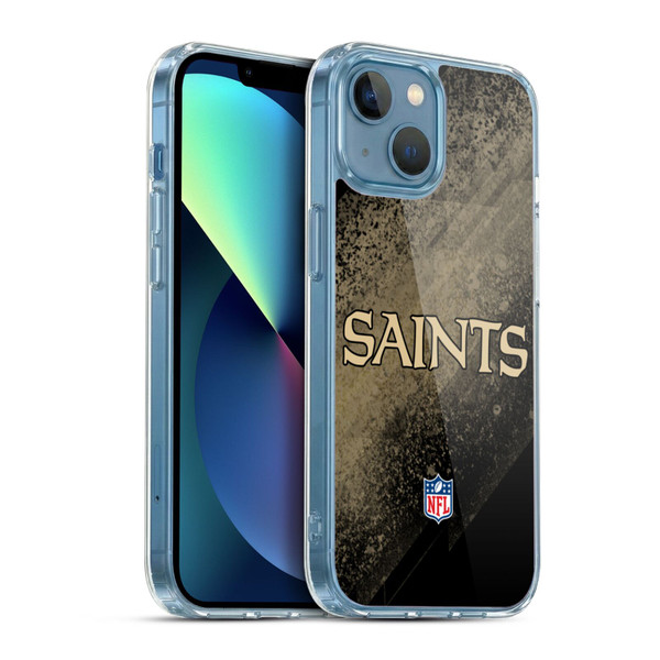 NFL New Orleans Saints Logo Blur Soft Gel Case for Apple iPhone 13 Mini & MagSafe