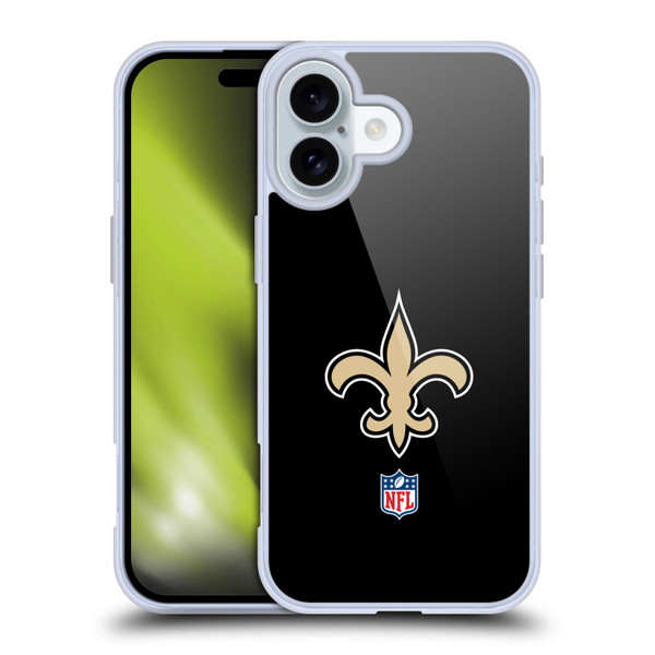NFL New Orleans Saints Logo Plain Soft Gel Case for Apple iPhone 16