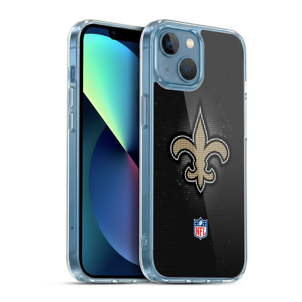 NFL New Orleans Saints Artwork LED Soft Gel Case for Apple iPhone 13 Mini & MagSafe