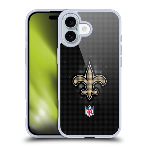 NFL New Orleans Saints Artwork LED Soft Gel Case for Apple iPhone 16