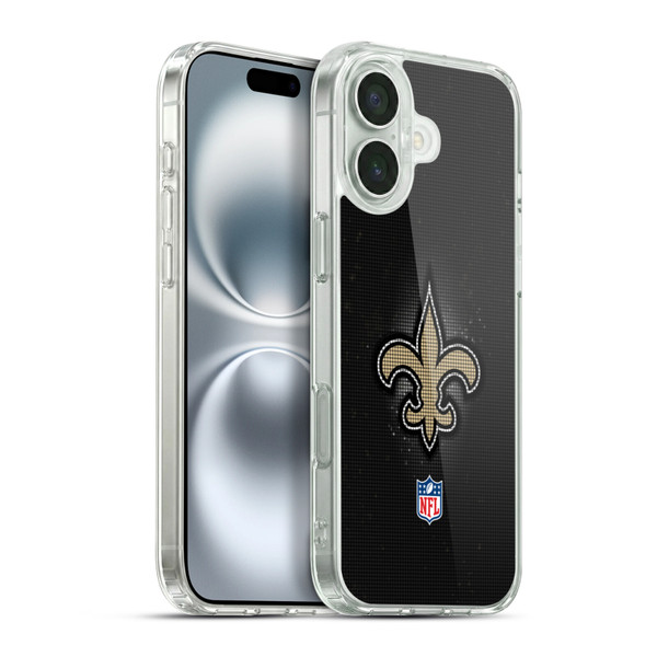 NFL New Orleans Saints Artwork LED Soft Gel Case for Apple iPhone 16 Plus & MagSafe