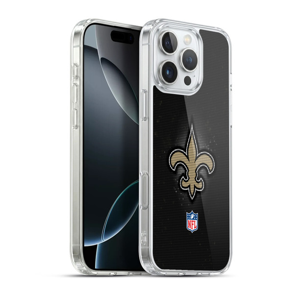 NFL New Orleans Saints Artwork LED Soft Gel Case for Apple iPhone 16 Pro Max & MagSafe