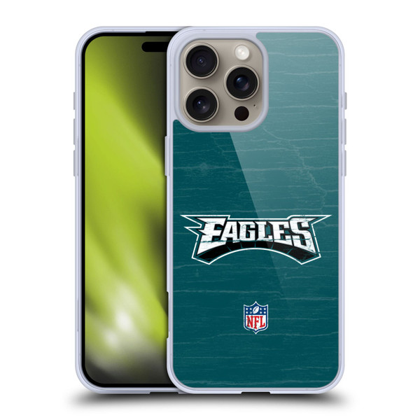 NFL Philadelphia Eagles Logo Distressed Look Soft Gel Case for Apple iPhone 16 Pro Max