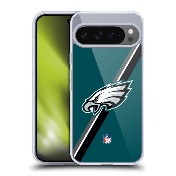 NFL Philadelphia Eagles Logo Stripes Soft Gel Case for Google Pixel 9 Pro XL