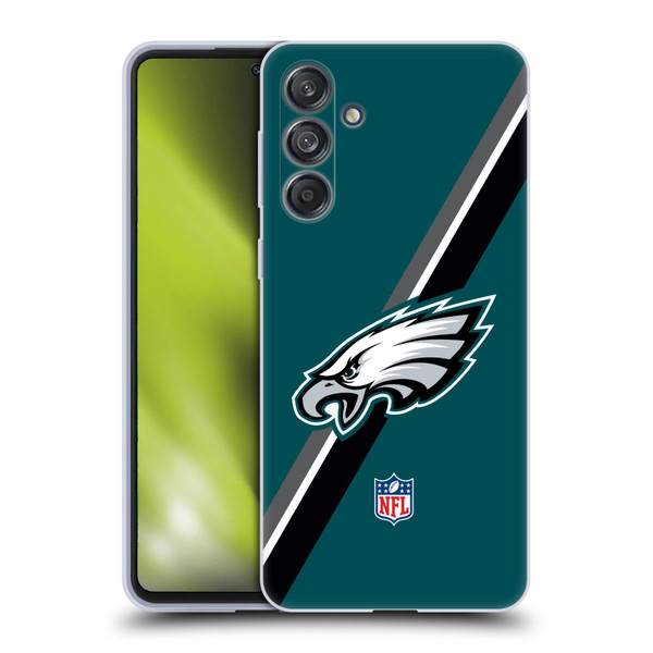NFL Philadelphia Eagles Logo Stripes Soft Gel Case for Samsung Galaxy M55 5G