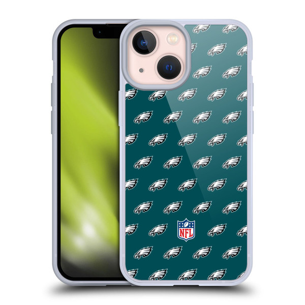NFL Philadelphia Eagles Artwork Patterns Soft Gel Case for Apple iPhone 13 Mini