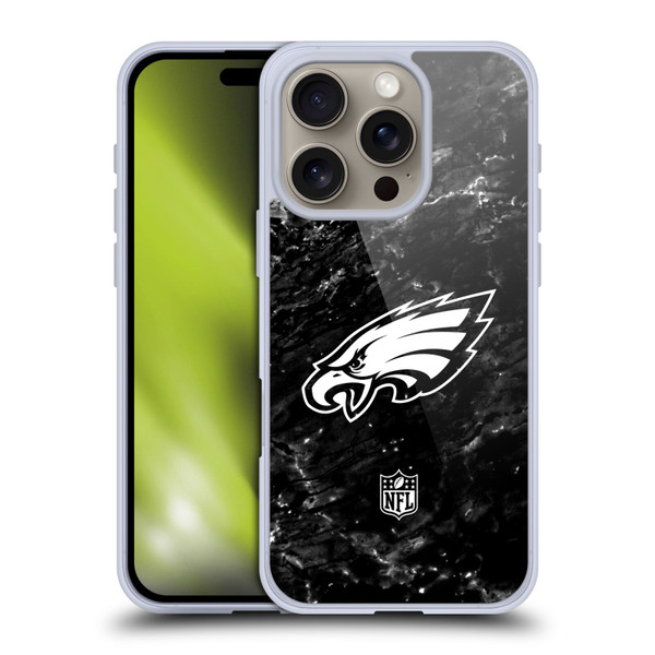 NFL Philadelphia Eagles Artwork Marble Soft Gel Case for Apple iPhone 16 Pro