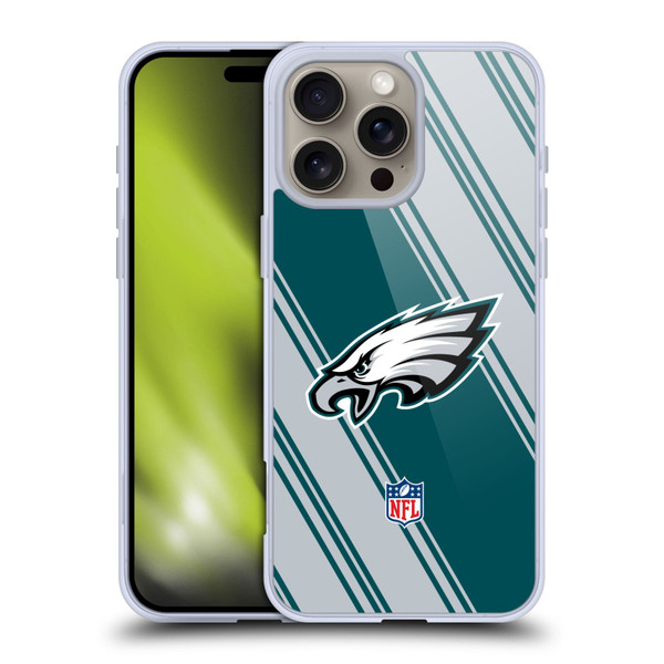 NFL Philadelphia Eagles Artwork Stripes Soft Gel Case for Apple iPhone 16 Pro Max