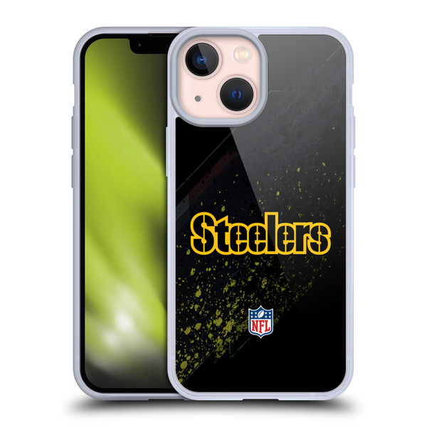 NFL Pittsburgh Steelers Logo Blur Soft Gel Case for Apple iPhone 13 Mini
