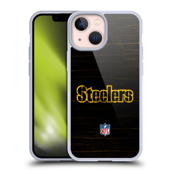 NFL Pittsburgh Steelers Logo Distressed Look Soft Gel Case for Apple iPhone 13 Mini NFL Pittsburgh Steelers Logo Distressed Look Soft Gel Case for Apple iPhone 13 Mini