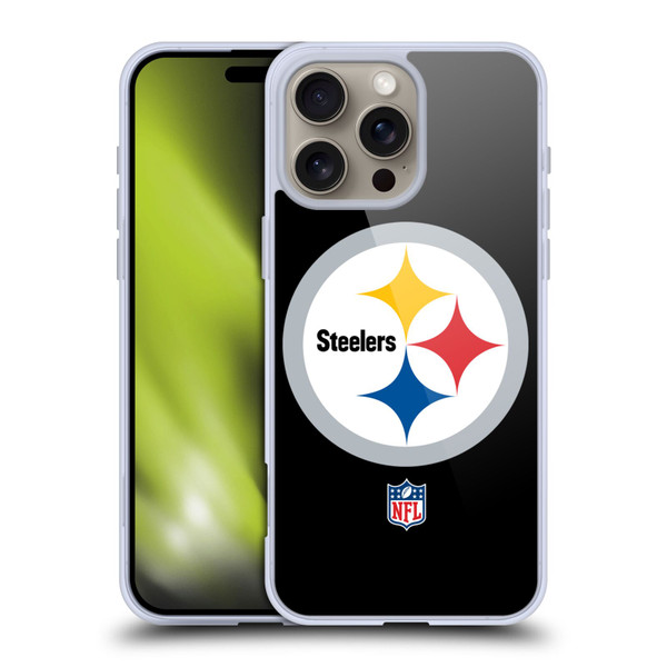 NFL Pittsburgh Steelers Logo Plain Soft Gel Case for Apple iPhone 16 Pro Max