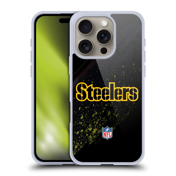 NFL Pittsburgh Steelers Logo Blur Soft Gel Case for Apple iPhone 16 Pro