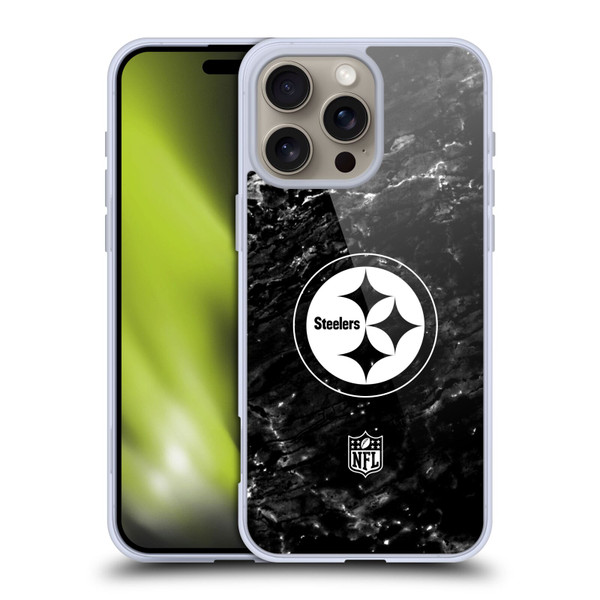 NFL Pittsburgh Steelers Artwork Marble Soft Gel Case for Apple iPhone 16 Pro Max