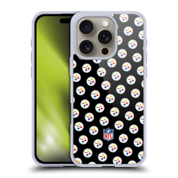 NFL Pittsburgh Steelers Artwork Patterns Soft Gel Case for Apple iPhone 16 Pro