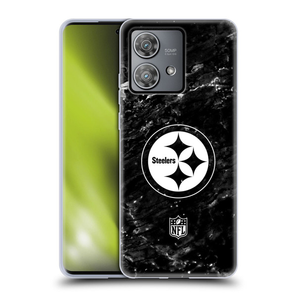 NFL Pittsburgh Steelers Artwork Marble Soft Gel Case for Motorola Edge 40 Neo 5G