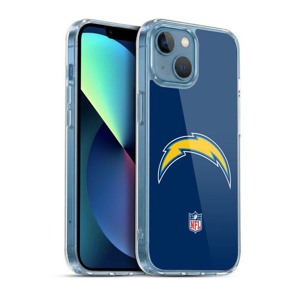NFL Los Angeles Chargers Logo Plain Soft Gel Case for Apple iPhone 13 Mini & MagSafe