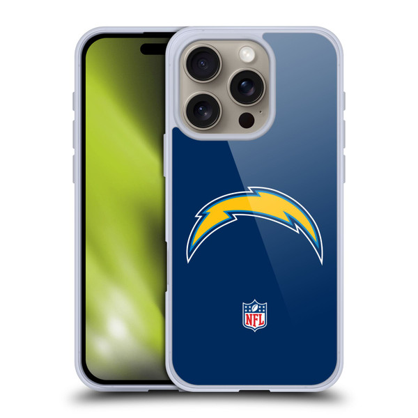 NFL Los Angeles Chargers Logo Plain Soft Gel Case for Apple iPhone 16 Pro