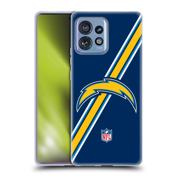 NFL Los Angeles Chargers Logo Stripes Soft Gel Case for Motorola Moto Edge 40 Pro